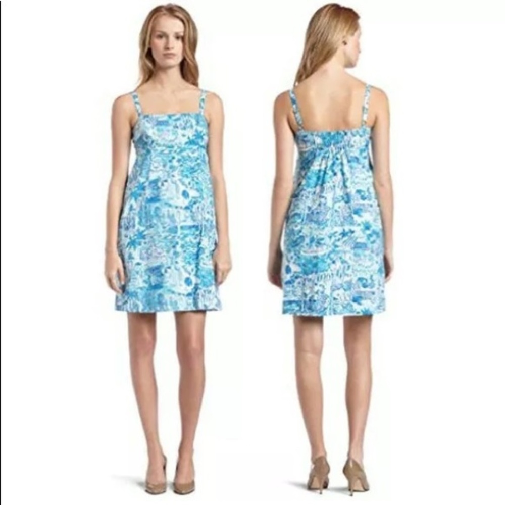 Lilly Pulitzer Lola Dress Fresh Catch Toile